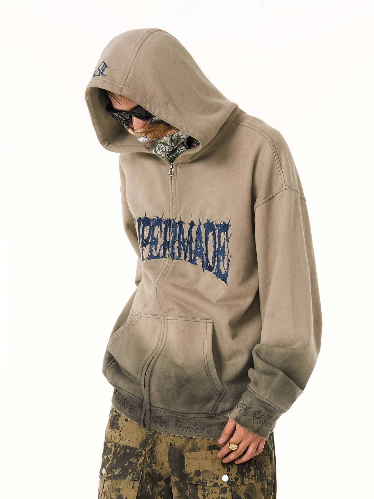 precipice Thorn Embroidery Zip Hoodie