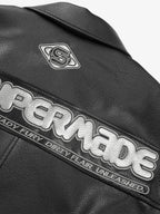 Faux Leather Vintage Street Black Air Jacket - 1821