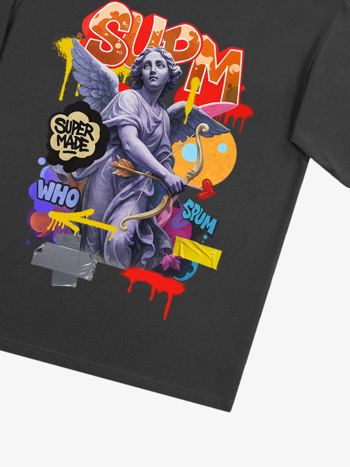 Retro Angel Statue Graffiti T-Shirt