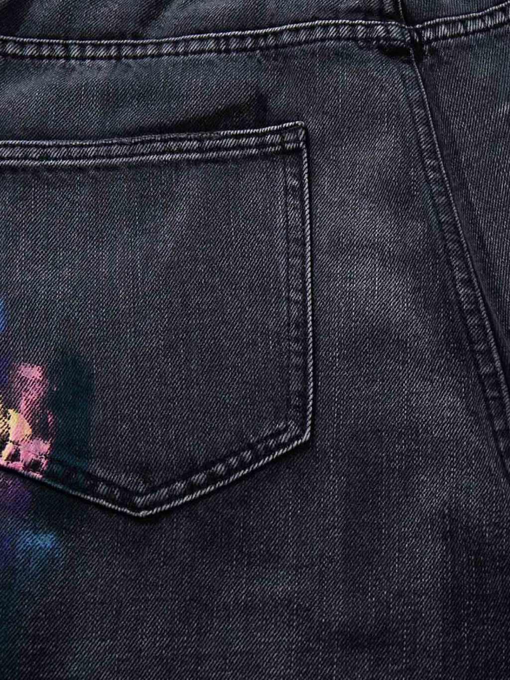 Retro Distressed Colorful Graffiti Art Print Jeans