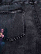 Retro Distressed Colorful Graffiti Art Print Jeans