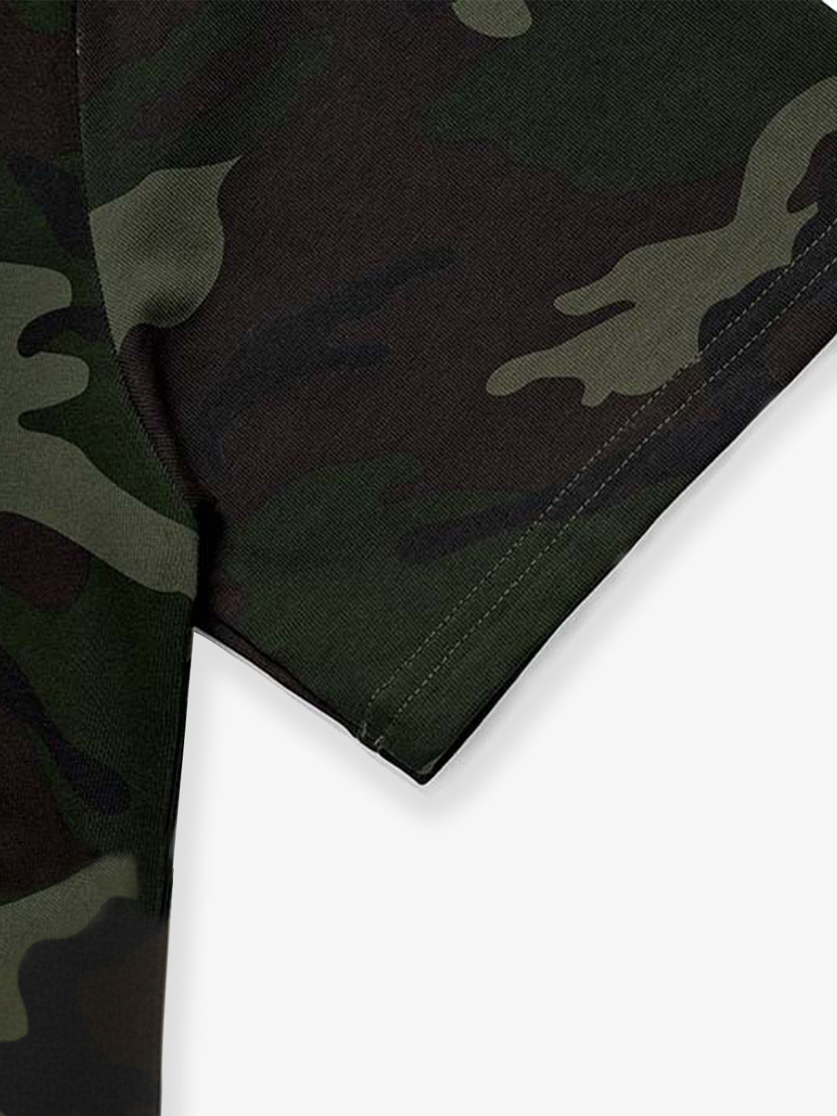 Camouflage Script Logo Graphic T-Shirt