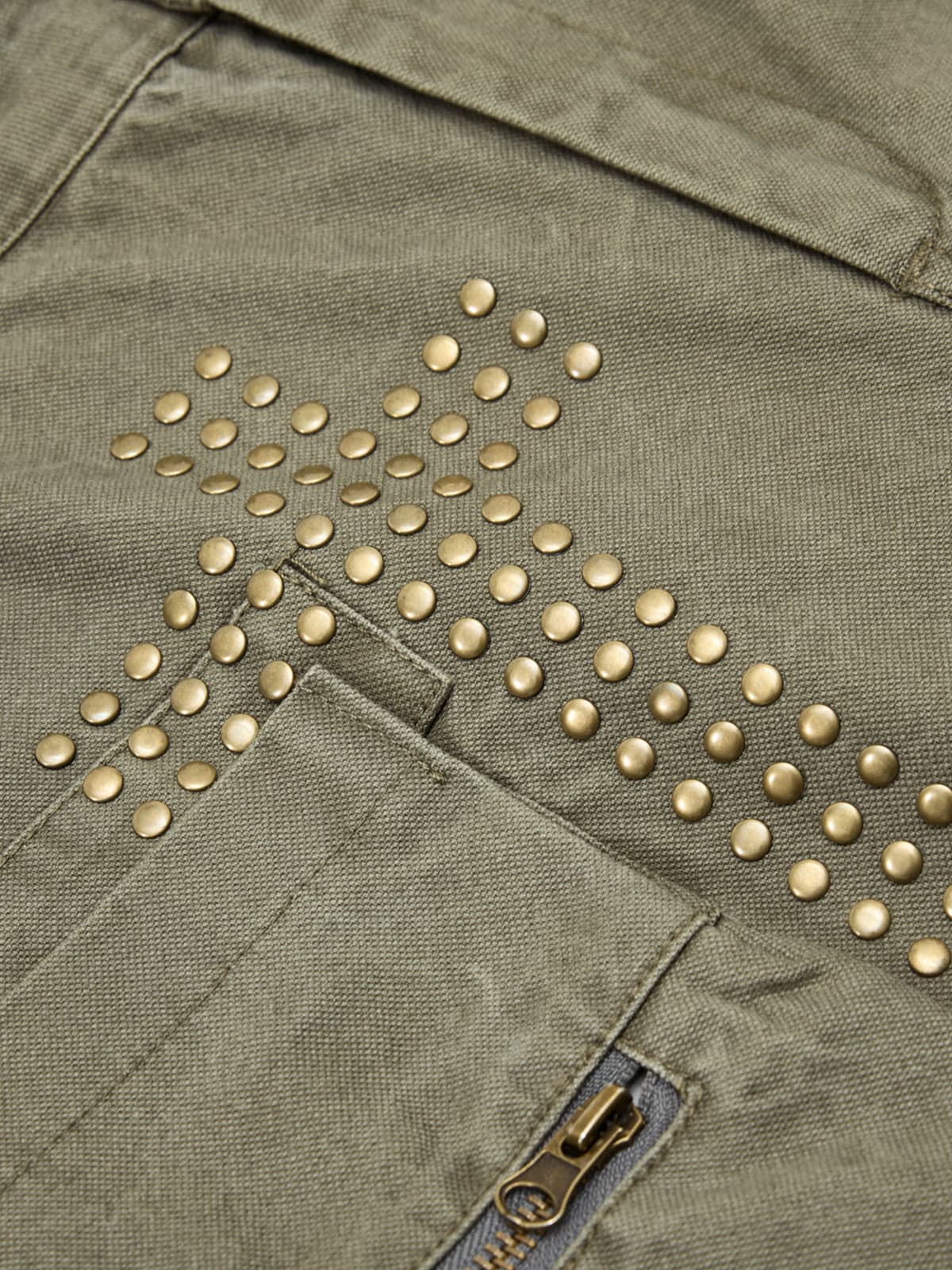 Vintage Utility Studded Cross Straight Leg Pants
