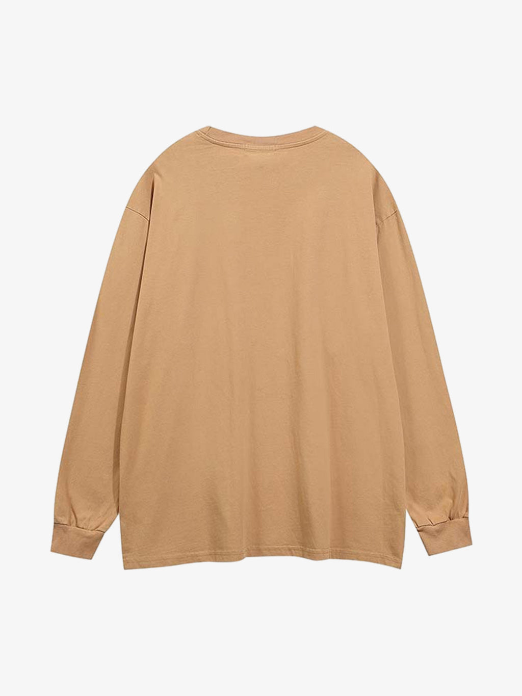 Letter Printed Washed Distressed Gradient Long Sleeve T-Shirt