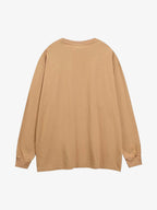 Letter Printed Washed Distressed Gradient Long Sleeve T-Shirt