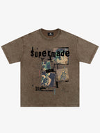 Washed Vintage Collage Graphic T-Shirt