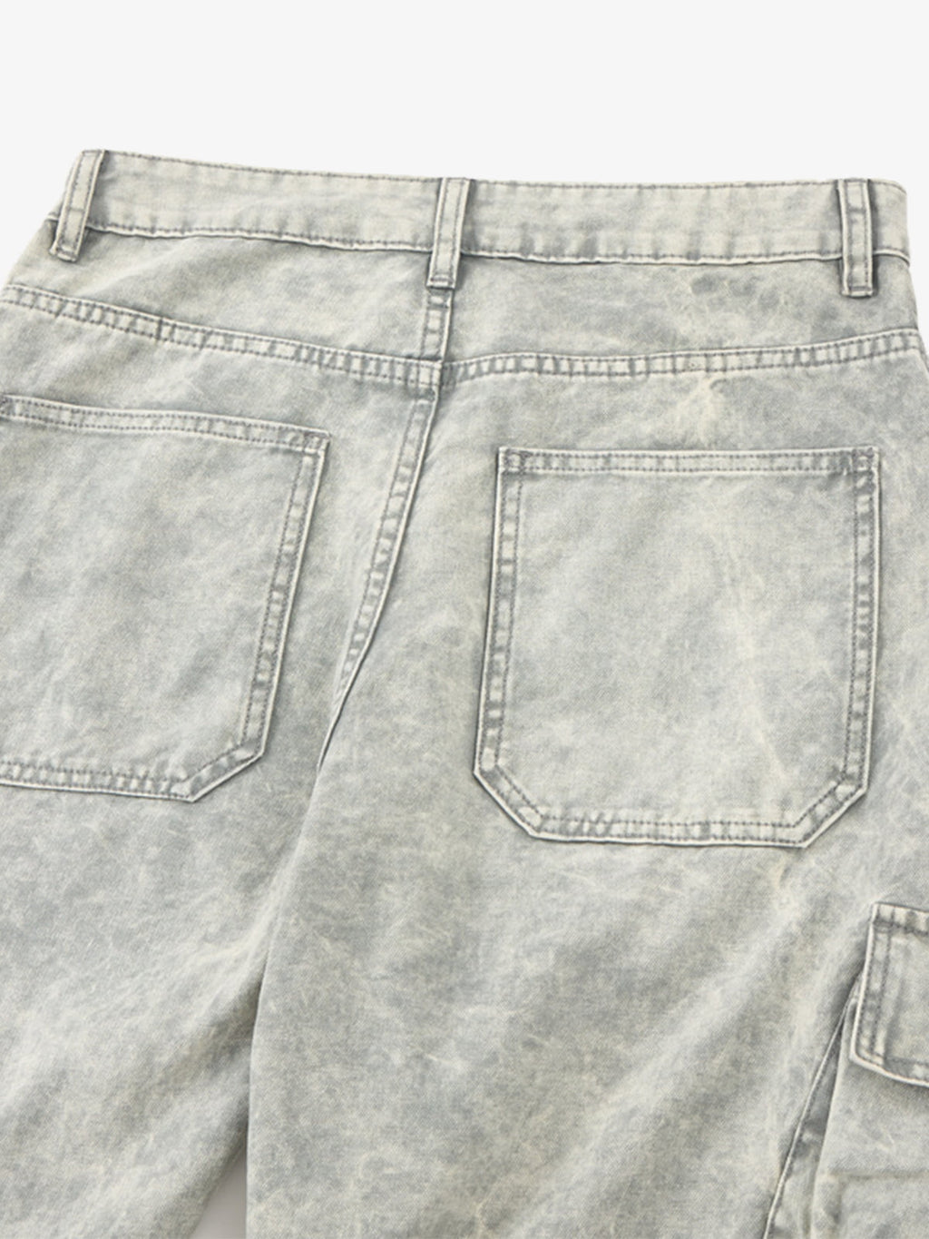 Vintage Washed Multi-Pocket Barrel Jeans
