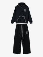 precipice Pearl Embellished Zip Up Set - 2596