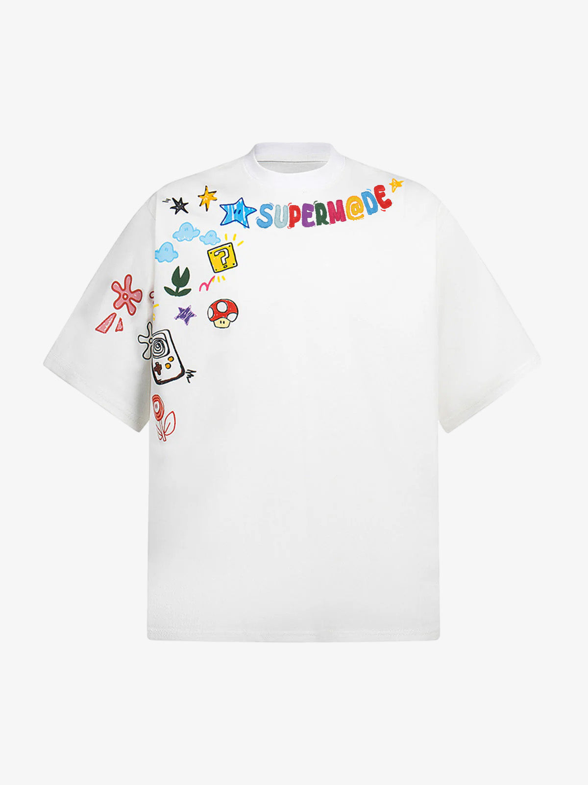 Colorful Fun Pattern Crew Neck T-Shirt