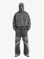 Fleece Retro Zipper Eye-Hood Design Hooded Jacket - 2489