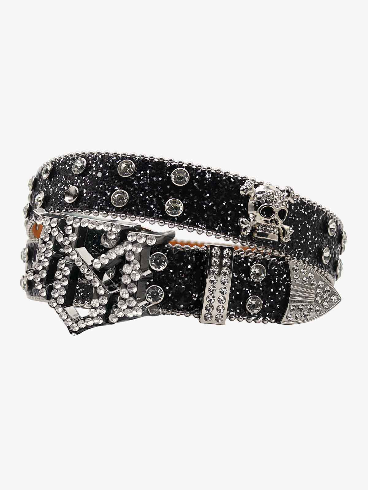 Theprecipice Rhinestone Skull Belt - 1668