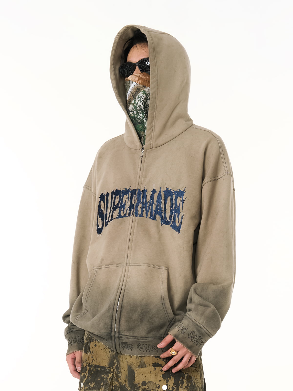 precipice Thorn Embroidery Zip Hoodie