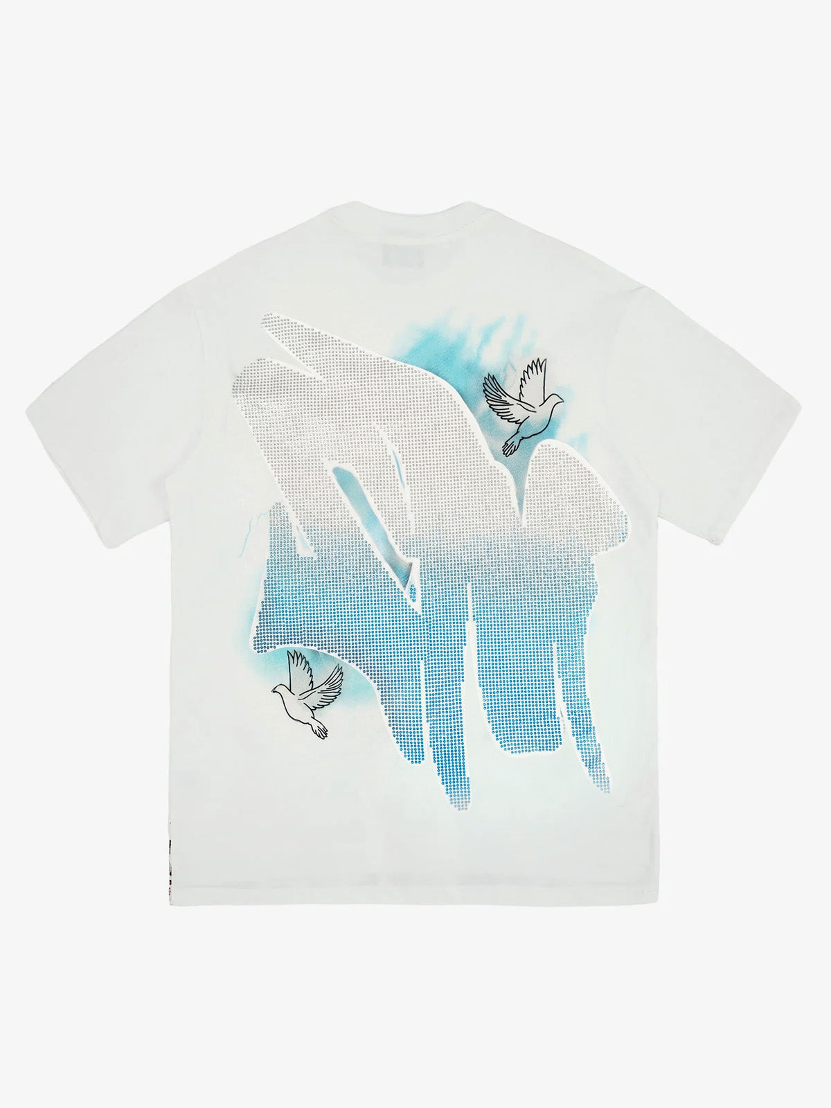 Retro Street Peace Dove Angel Rhinestone T-Shirt