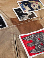 Punk Retro Collage Print Distressed Heavy Jacket - 2539