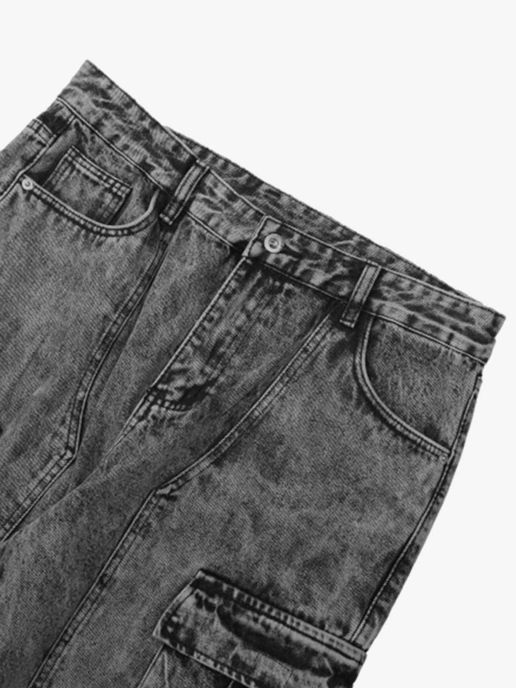 Theprecipice American Street Style Washed Distressed Work Jeans - 2354