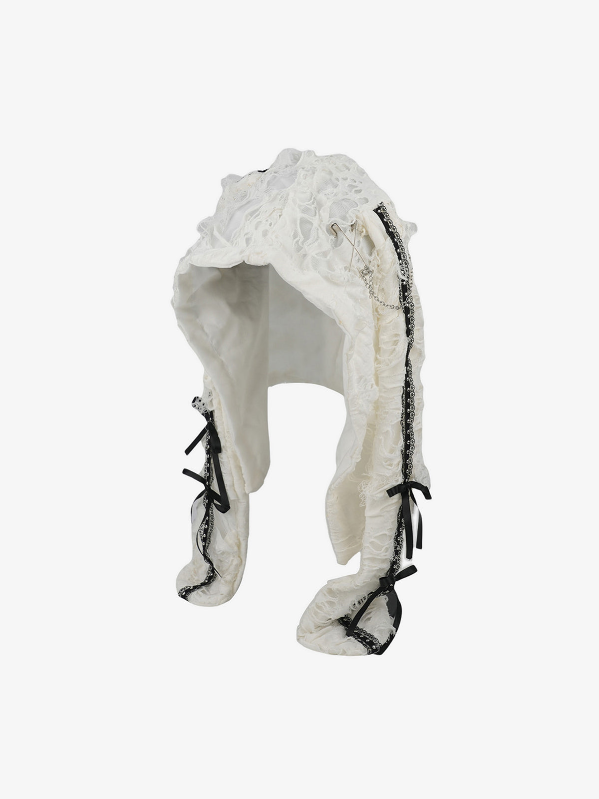 Punk Gothic Lace-Up Bow Earflap Trapper Hat