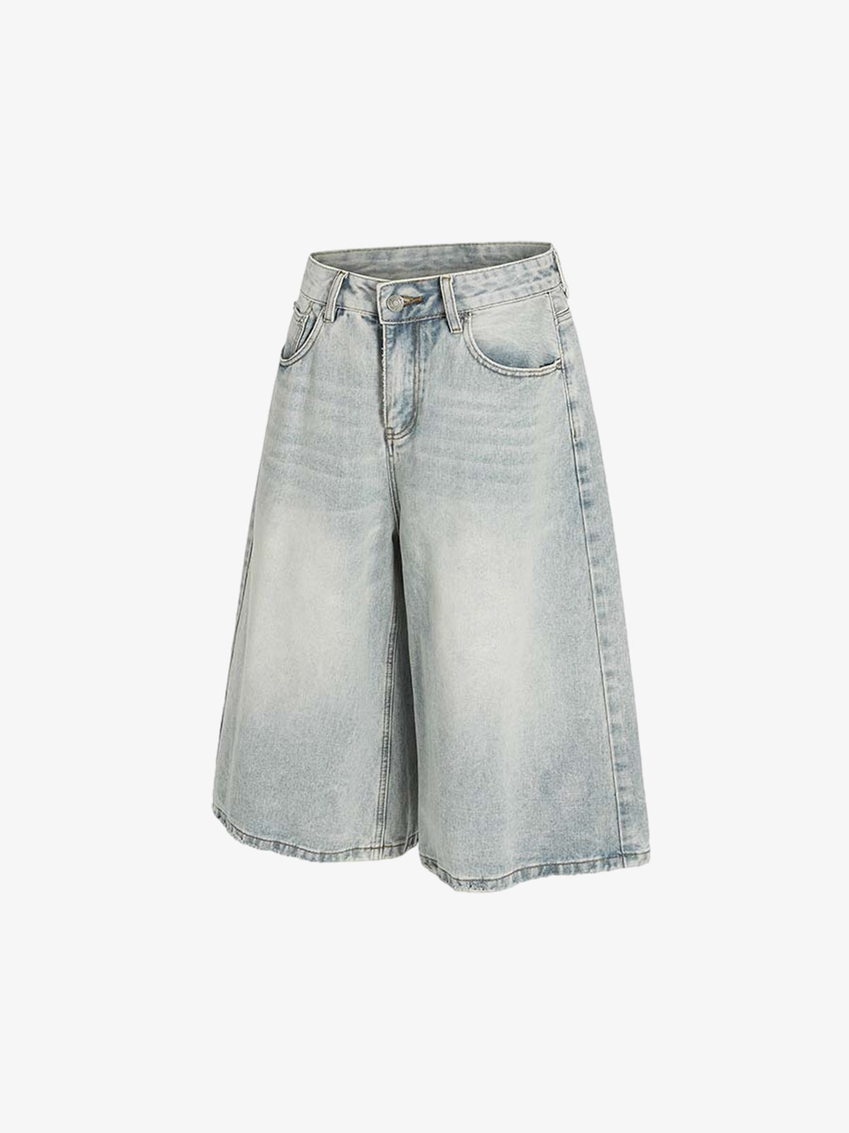Light Wash Loose Fit Denim Jorts