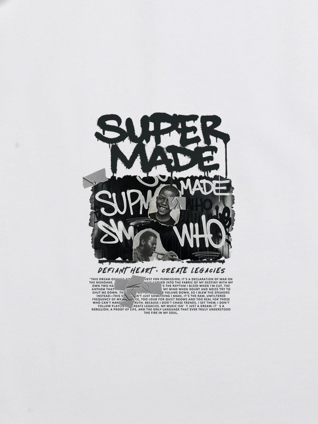 Streetwear Graffiti Character Collage Graphic T-Shirt