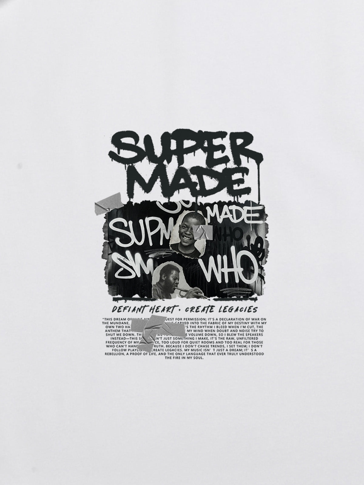 Streetwear Graffiti Character Collage Graphic T-Shirt