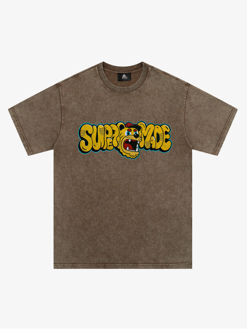 Street Graffiti Trendy Tiger Head Font T-Shirt