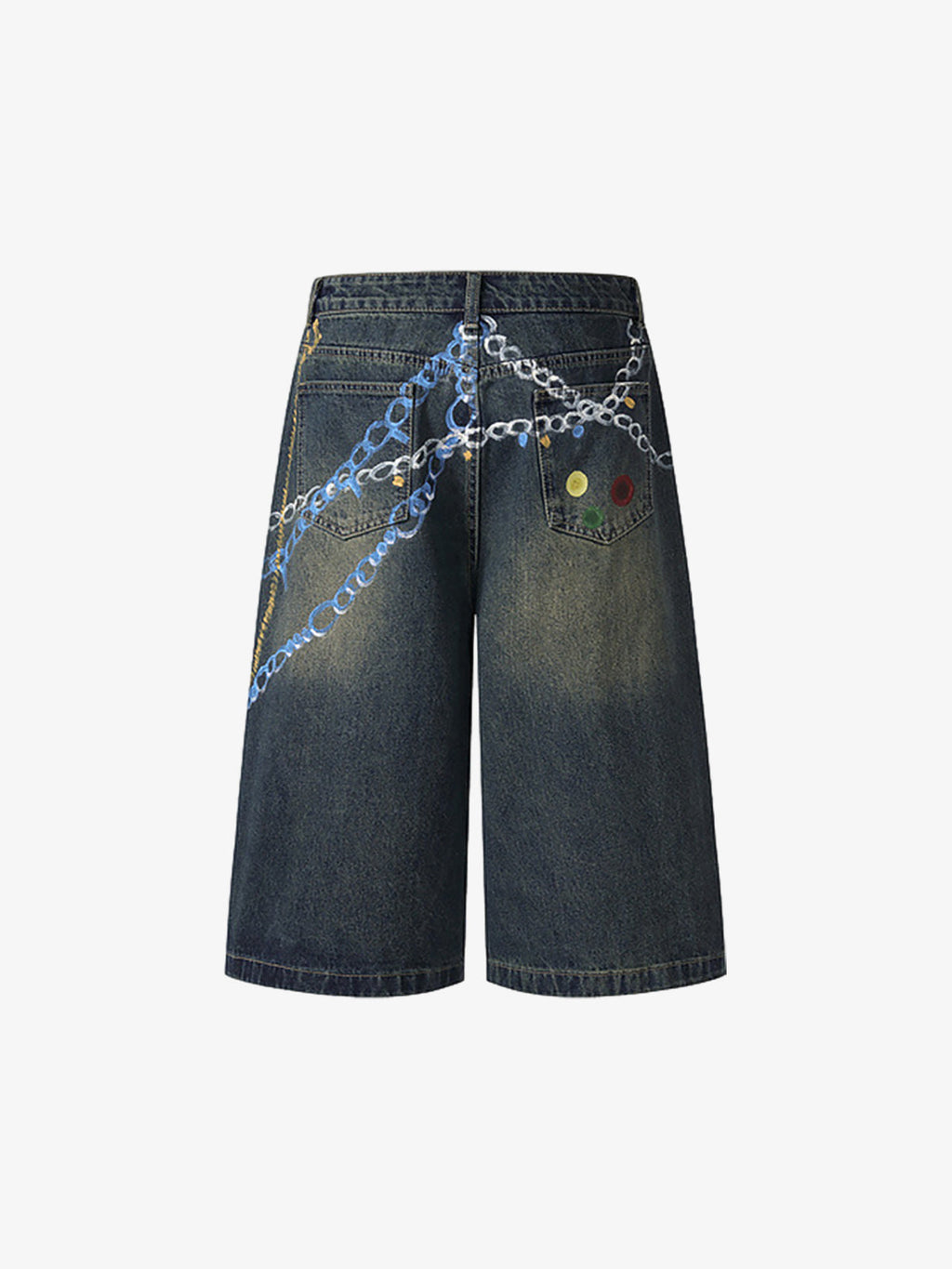 Street Painting Graffiti Denim Jorts - 2476