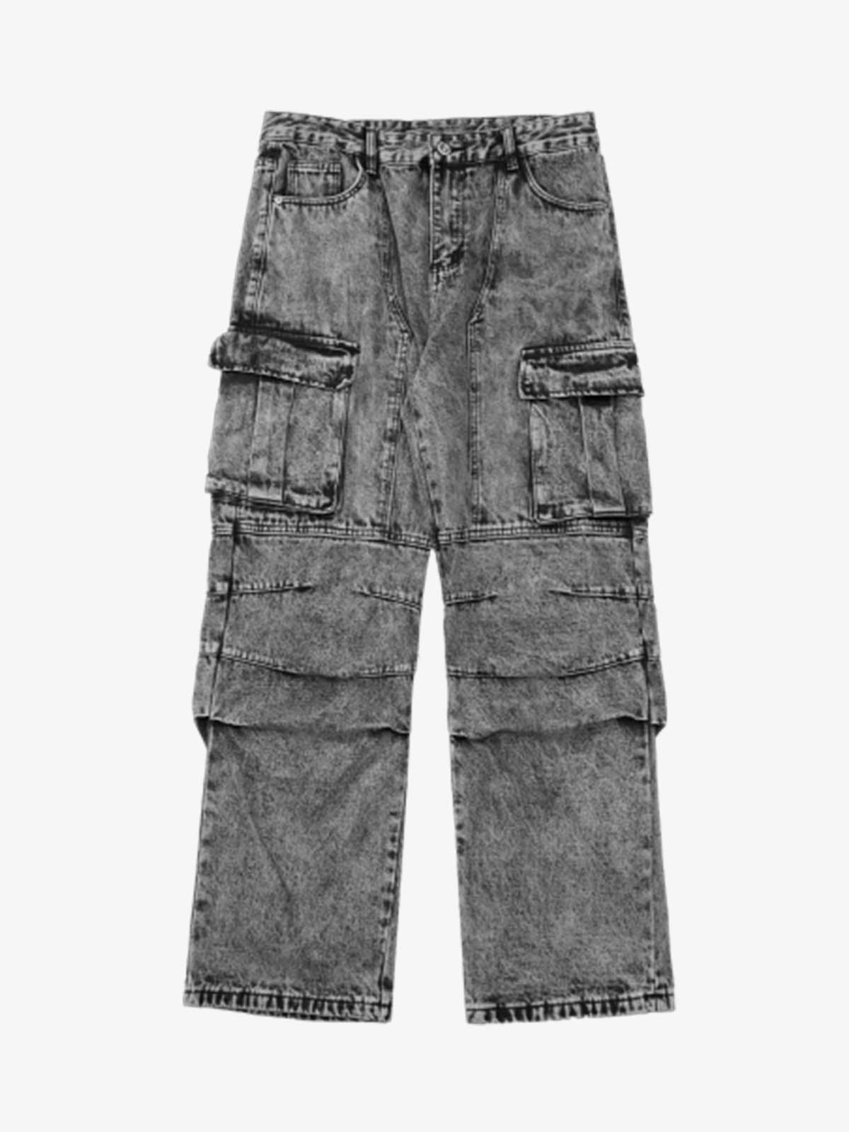Theprecipice American Street Style Washed Distressed Work Jeans - 2354