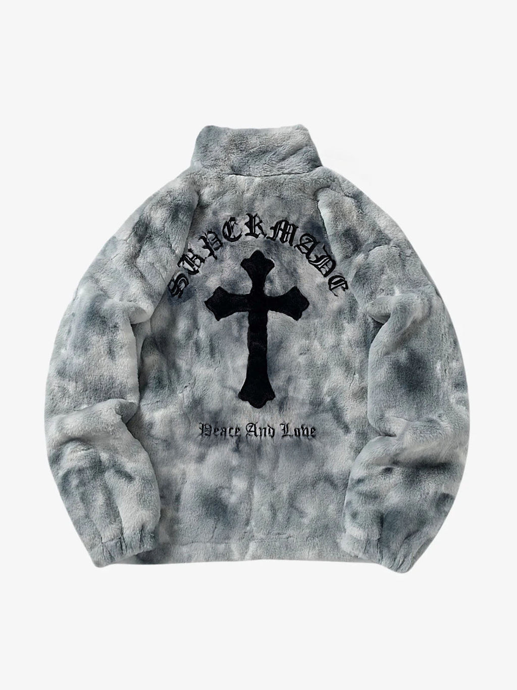 Heavy-Duty Faux Lambswool Tie-Dye Urban Jacket - 1558