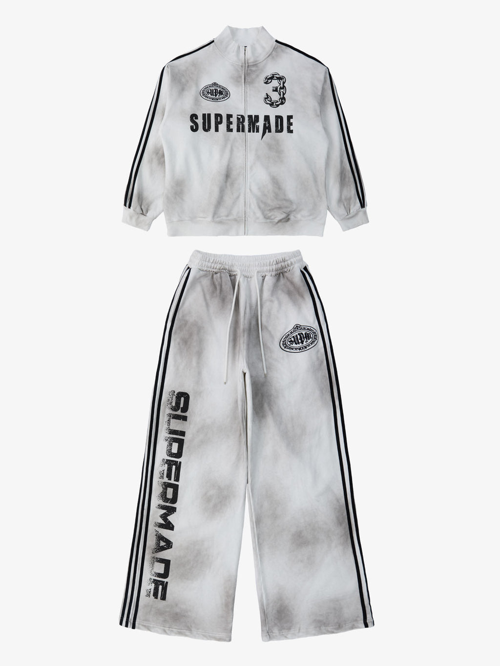 precipice Vintage Distressed NO.3 Stand Collar Tracksuit - 2591
