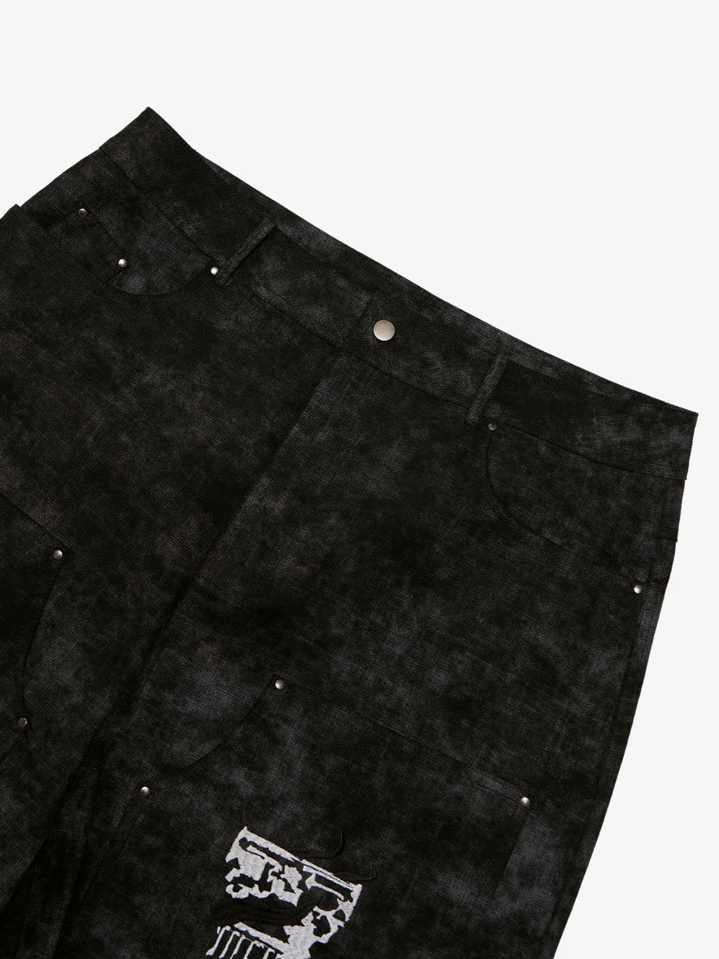 precipice Roman Column Pattern Embroidered Jeans