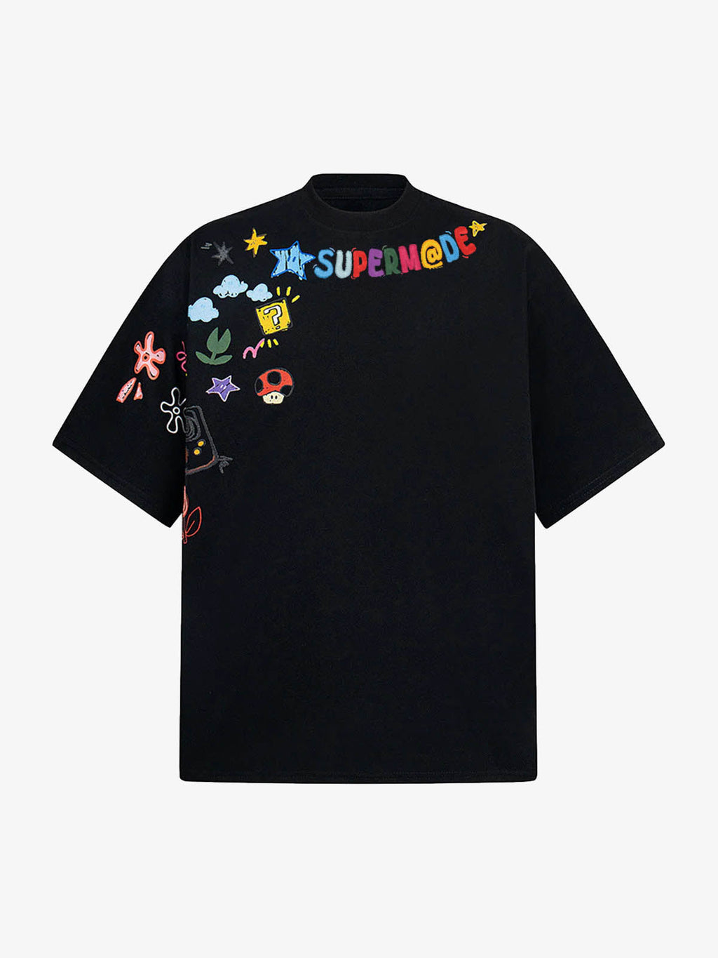 Colorful Fun Pattern Crew Neck T-Shirt