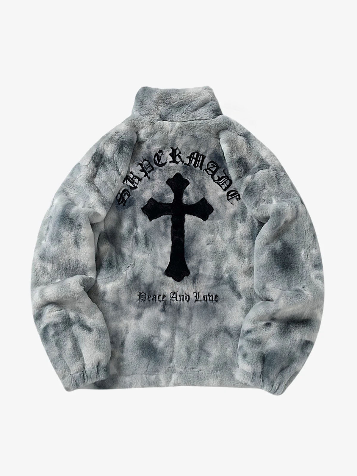Heavy-Duty Faux Lambswool Tie-Dye Urban Jacket - 1558