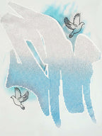 Retro Street Peace Dove Angel Rhinestone T-Shirt