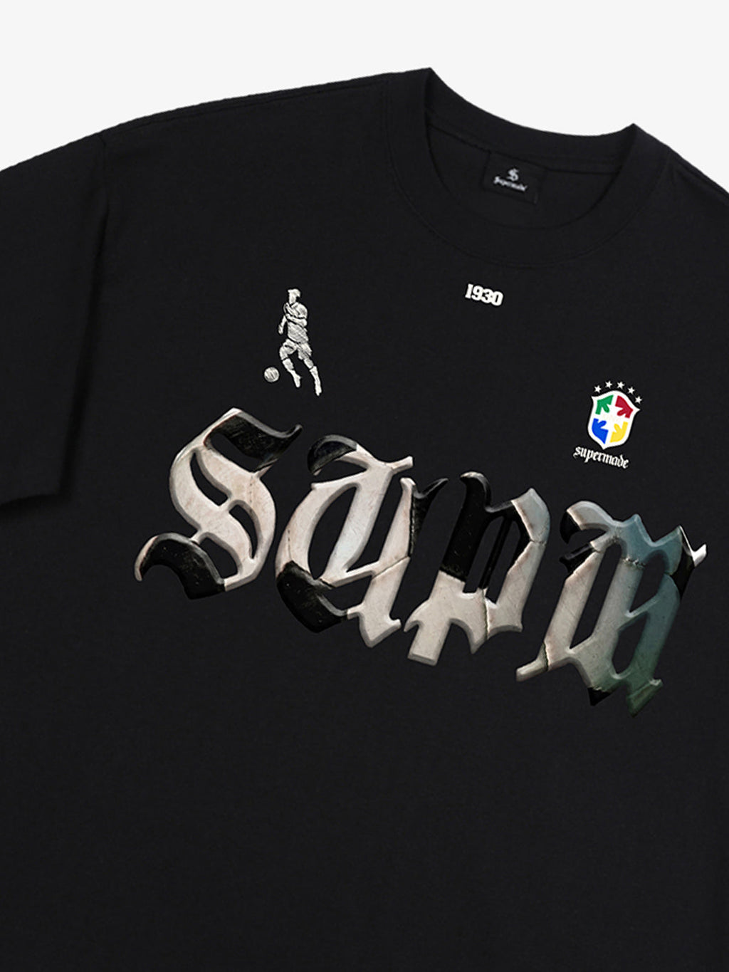 Gothic "SUPM" Soccer Graphic T-Shirt