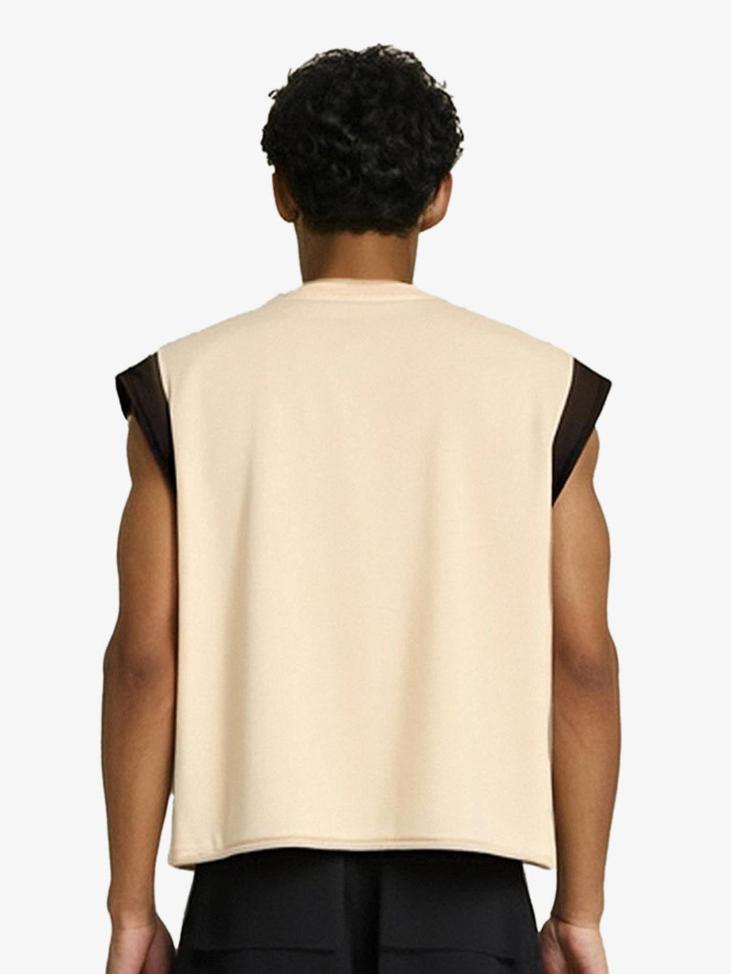 Graffiti Graphic Contrast Trim Raw Edge Sleeveless T-Shirt