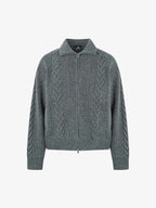 Knitted Vintage Floral Wheat Ear Pattern Double Zip Sweater