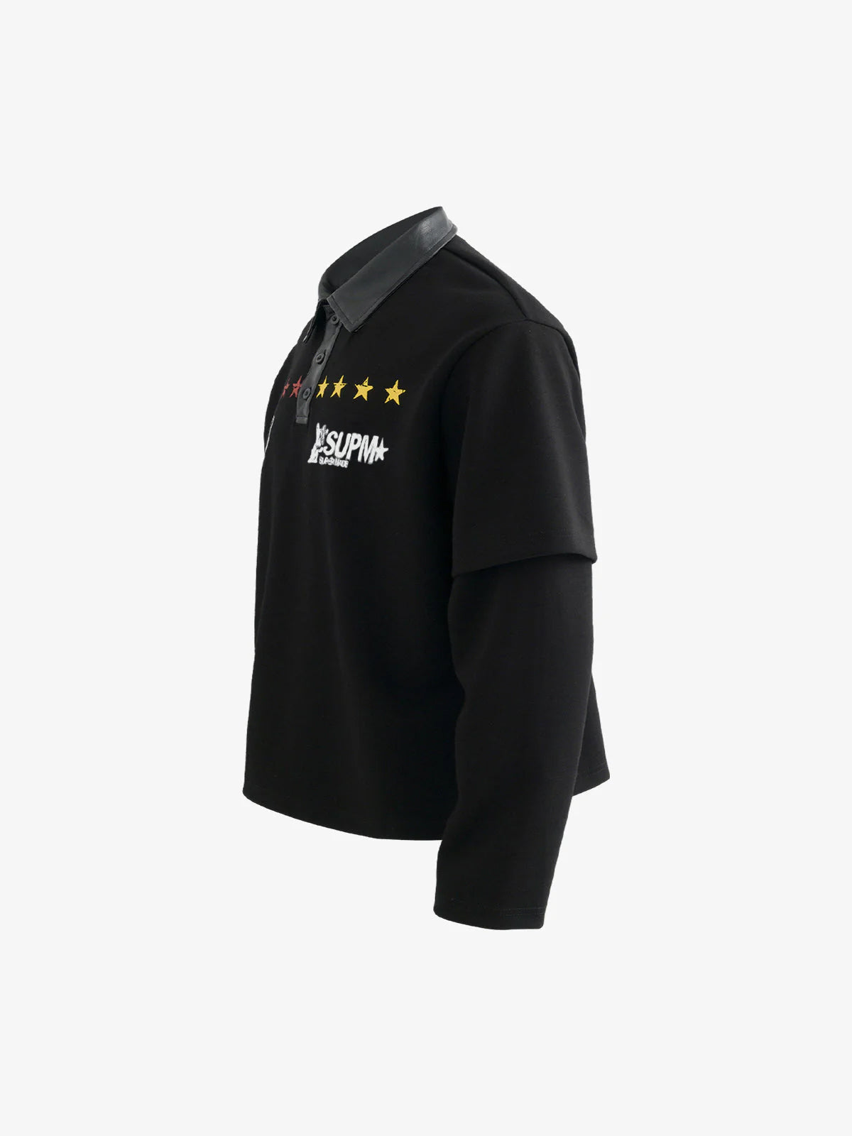 Motorcycle Style Lapel Polo Long Sleeve T-Shirt