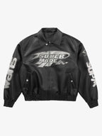 Faux Leather Vintage Street Black Air Jacket - 1821
