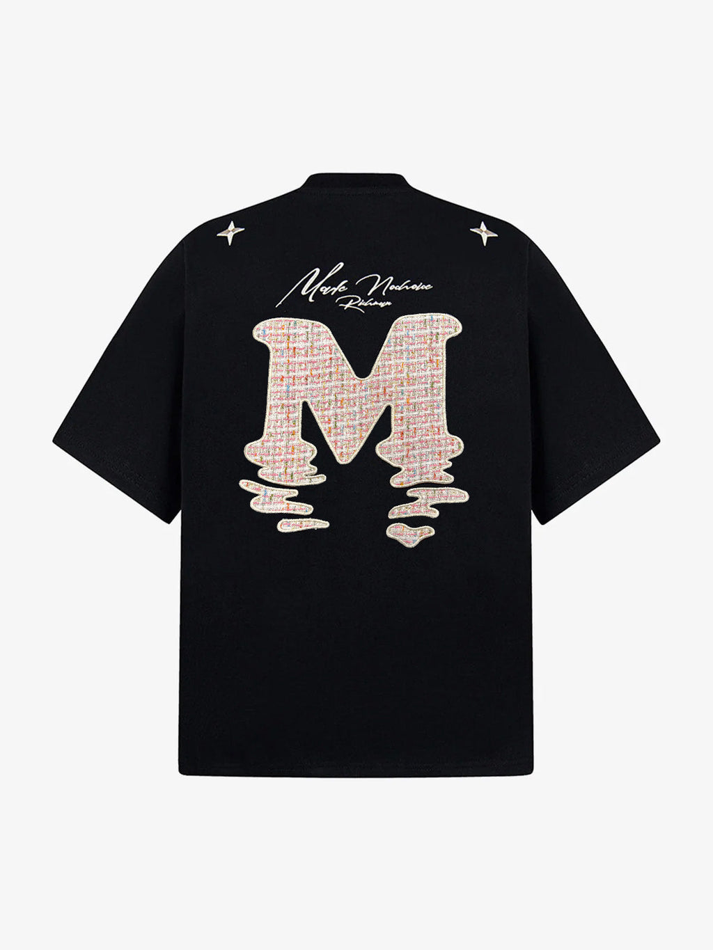 Vintage Patchwork Embroidered Letter T-Shirt