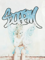Retro Street Peace Dove Angel Rhinestone T-Shirt