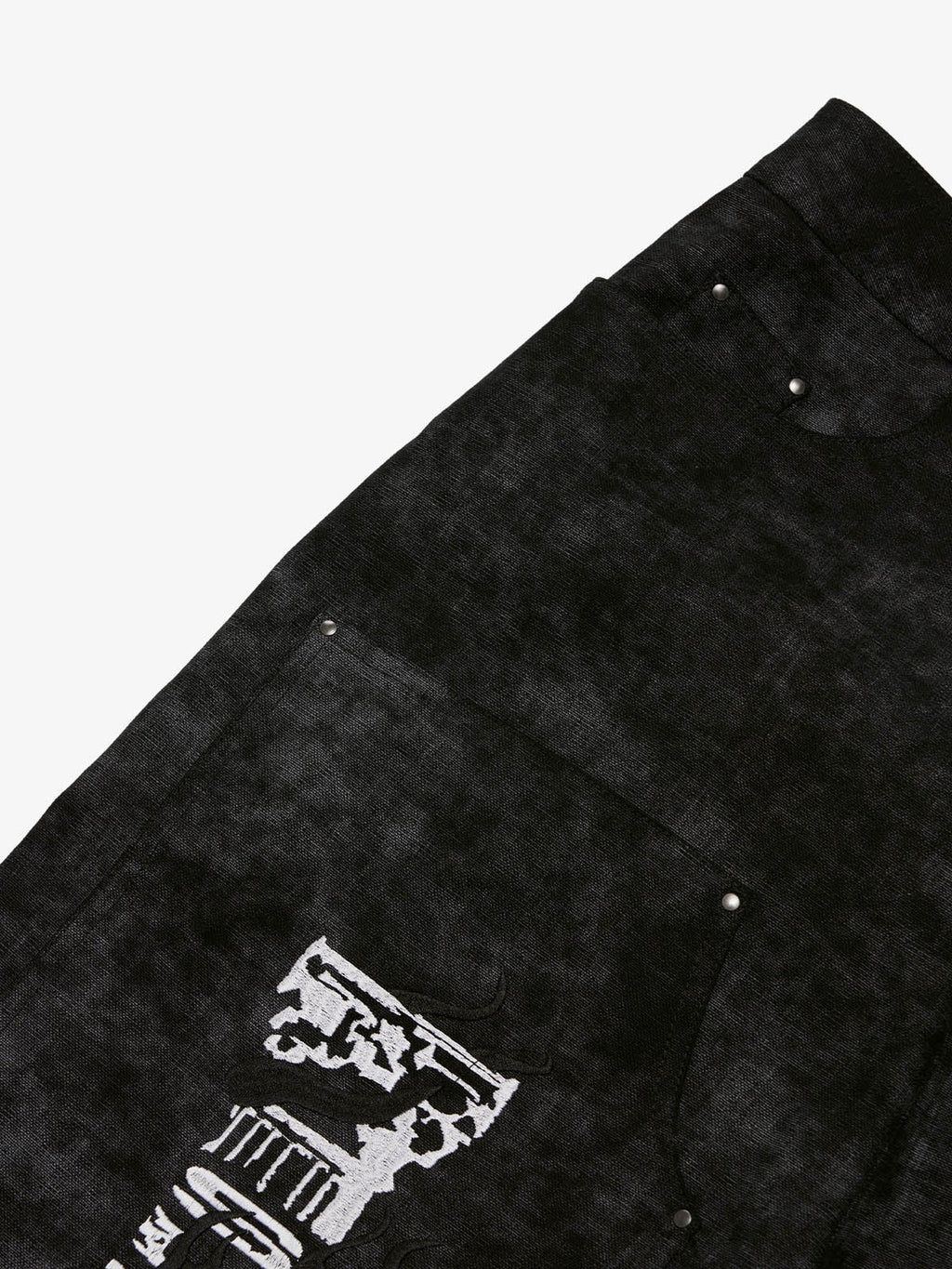 precipice Roman Column Pattern Embroidered Jeans