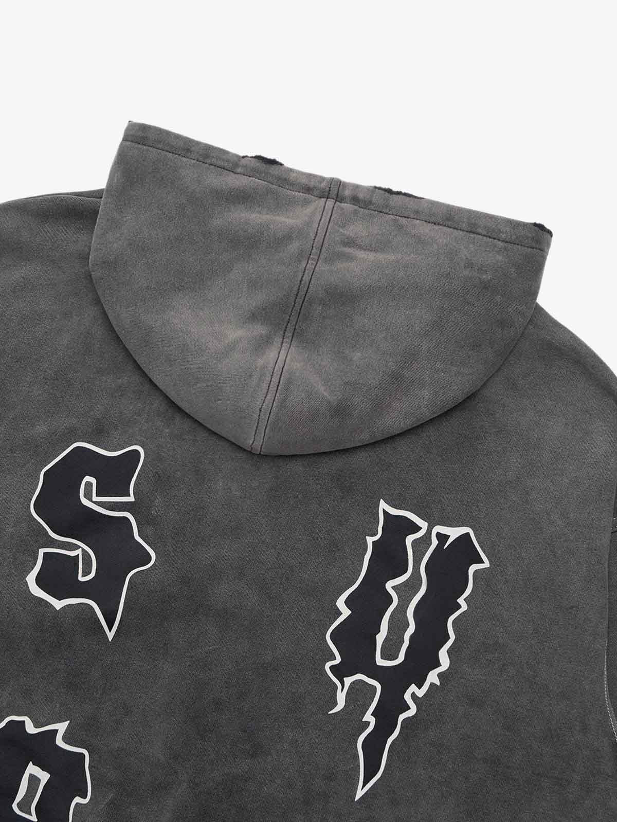 Original Distressed SPMD Graphic Cotton Hoodie