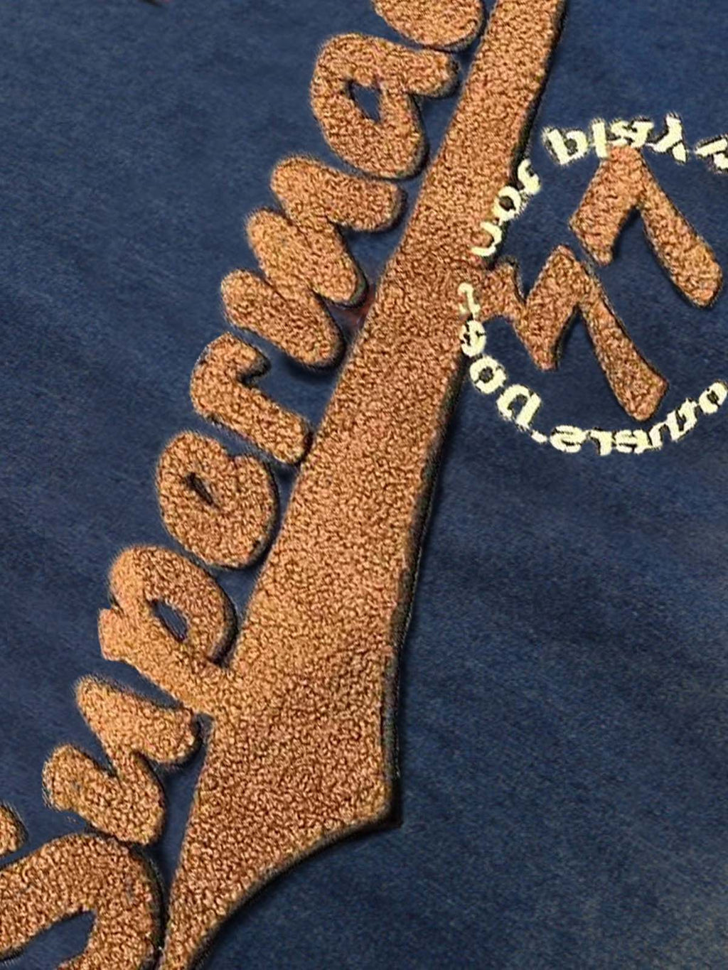 Denim Vintage Washed Distressed Gradient Embroidery T-Shirt
