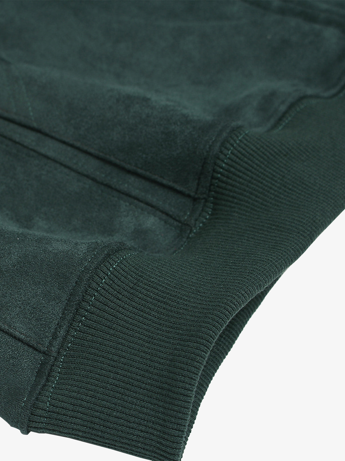 Suede Letter Embroidered Cropped Zip-Up Hoodie