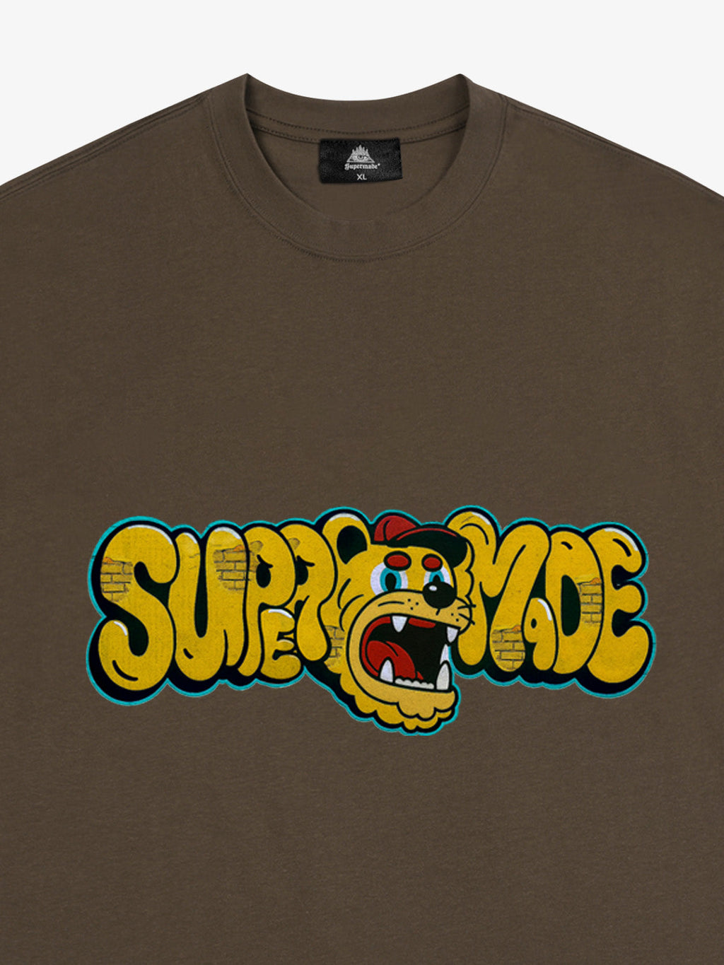 Street Graffiti Trendy Tiger Head Font T-Shirt