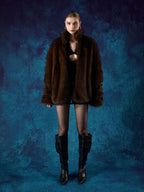 precipice Embroidered Fur Jacket - 2486