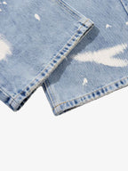 Washed Splatter-Paint Jeans