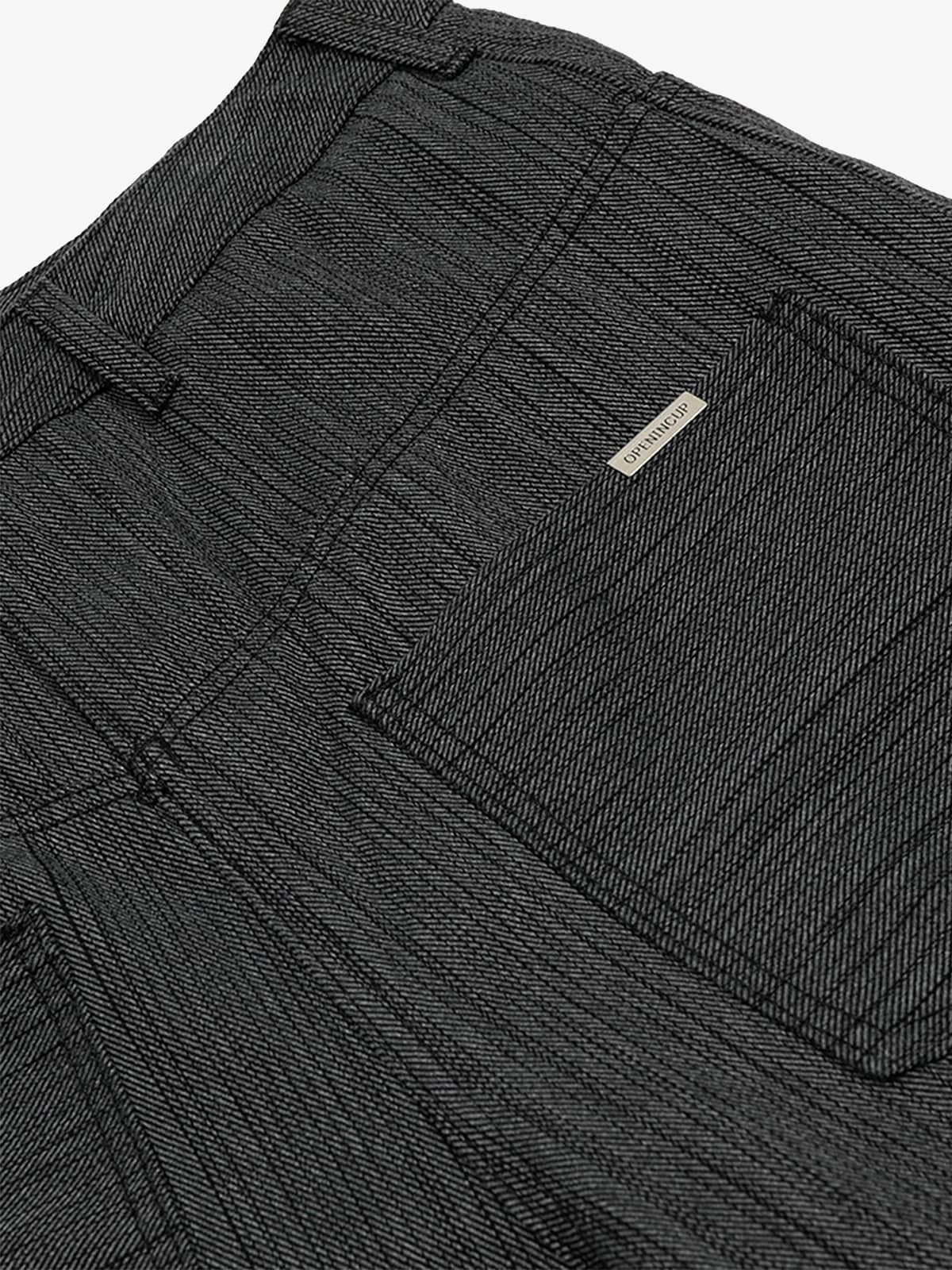 Striped Textured Reverse Pocket Pants