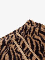 Retro Zebra Print Wide-Leg Lounge Barrel Pants