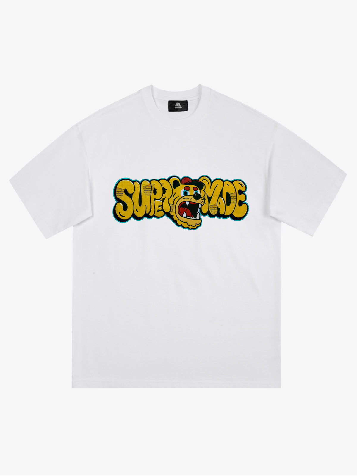Street Graffiti Trendy Tiger Head Font T-Shirt