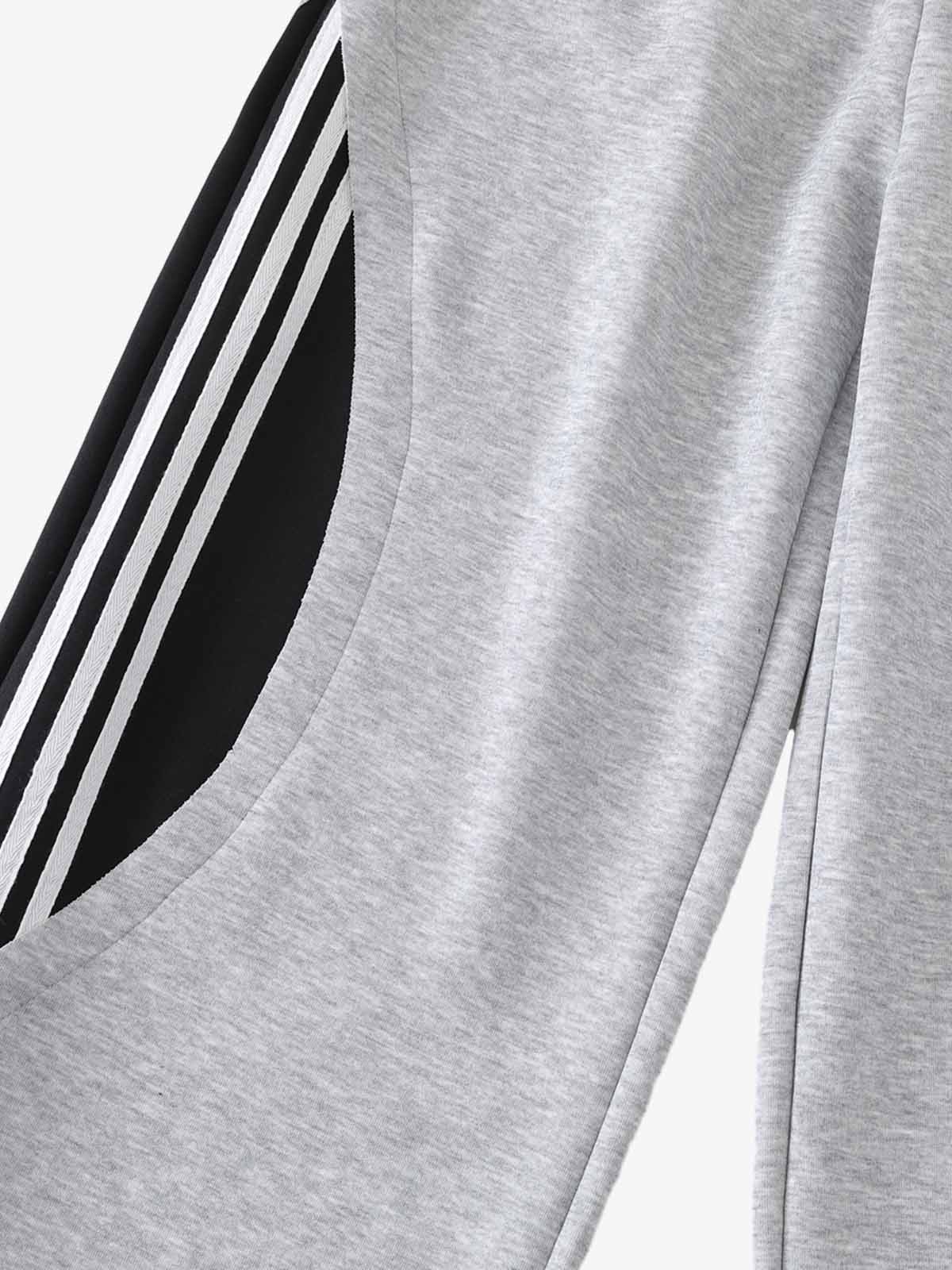 Layered Double-Waistband Wide-Leg Sweatpants
